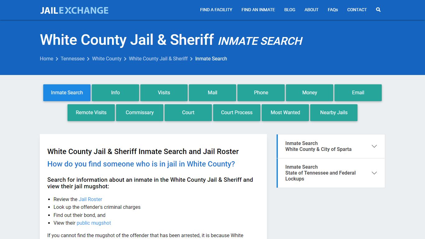White County Jail & Sheriff Inmate Search - Jail Exchange